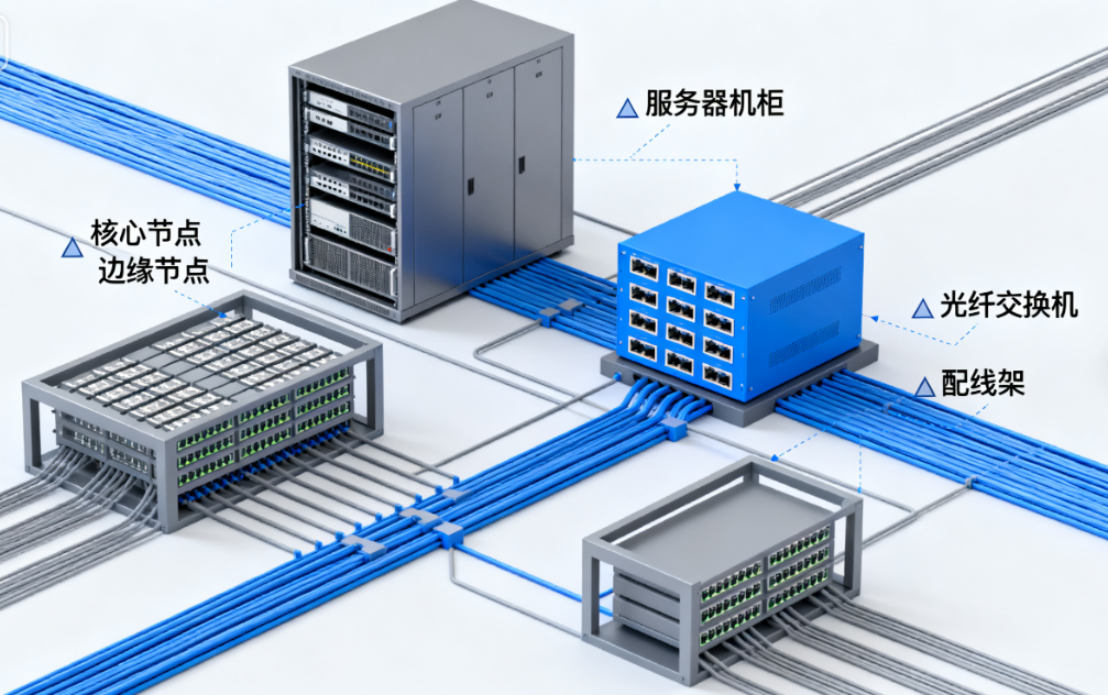 金融數(shù)據中心光纖布線示意圖