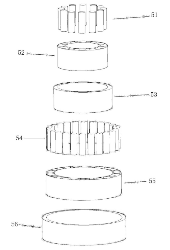 徑向多層嵌套壓電堆分解圖 - 廣西科毅光通信
