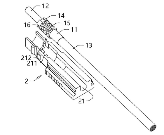 插芯線纜與底座之間的裝配示意圖 - 廣西光通信